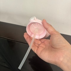 ストローマグ(水筒)とスタイ(食事用エプロン)の画像
