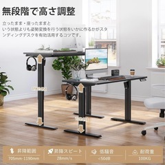 Sunon 昇降式デスク ブラックの画像