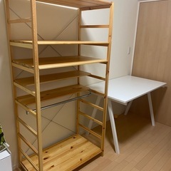 【無印良品】ナチュラル 4段 縦型シェルフ　中古品 オーク材シェルフ4段 | 無印良品