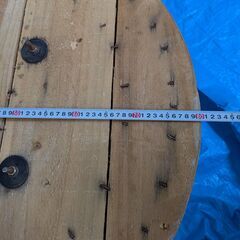 【DIY・リメイクに】木製電線ドラム（直径80cm×高さ50cm）ガーデンテーブルにもの画像