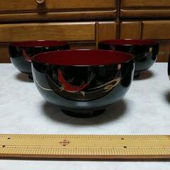 山本寛斎　デザイン　お椀　漆器　五個セットの画像