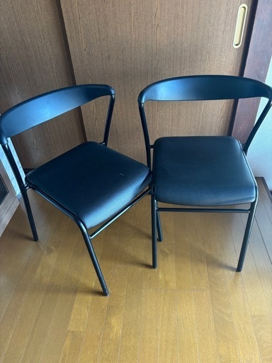 ○インテリアチェア2点セット○ブラック (takezooo) 石下の椅子