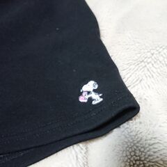 ♣　スパッツ 　ショートパンツ 　レディース　 部屋着　運動着　スヌーピー PEANUTS　ブラックフリース　 サイズＬ～ＬＬ　ヒップ９０～１０３　　身長１５５～１７０の画像