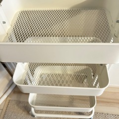 【ikea】ロースコグワゴン　ホワイト　3段ラックの画像