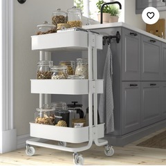 【ikea】ロースコグワゴン　ホワイト　3段ラックの画像