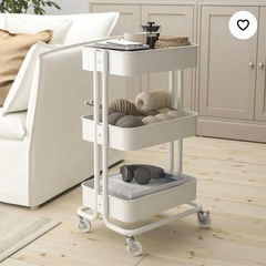 【ikea】ロースコグワゴン　ホワイト　3段ラックの画像