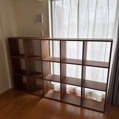 無印　スタッキングシェルフ　5段x3列　ウォールナット