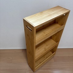 無印良品　竹材スリムワゴンの画像