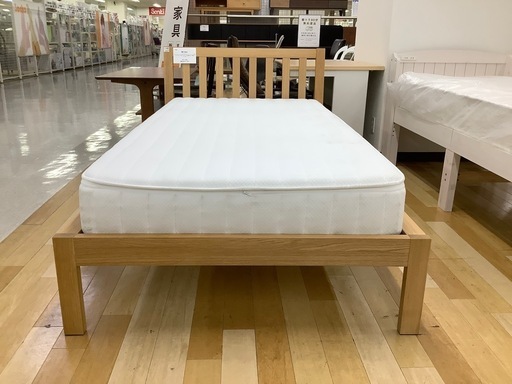 【トレファク　ラパーク岸和田店】シングルベッド　無印良品　オーク材　ナチュラル