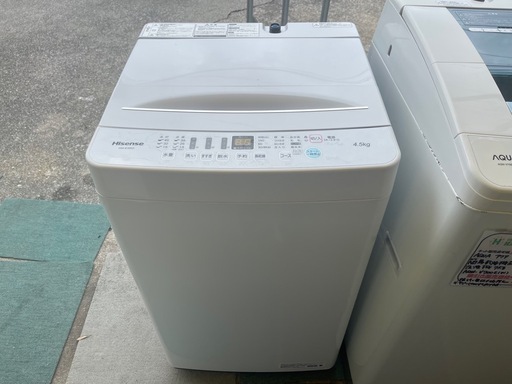【リサイクルサービス八光】2021年製　ハイセンス 4.5㎏ 全自動洗濯機 エディオンオリジナルホワイト HW-E4503
