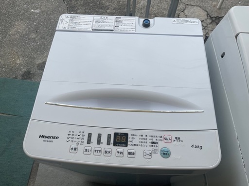 【リサイクルサービス八光】2021年製　ハイセンス 4.5㎏ 全自動洗濯機 エディオンオリジナルホワイト HW-E4503
