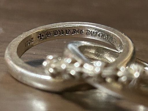 クロムハーツリング　US6 TINY E CH PLS BAND TRPL CHROME HEARTS クロムハーツ タイニーイー. CHプラス バンド