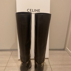 CELINE 黒 ロングブーツ 36の画像