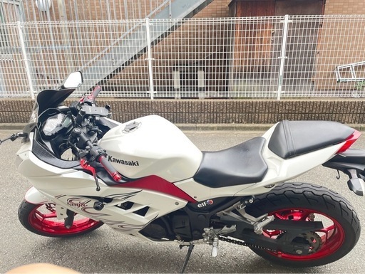 ETC車載器自賠責付カワサキニンジャホワイト/レッドEX250L 実動車