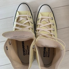 美品　コンバース CONVERSE ALL STAR PET CANVAS HI ハイカット スニーカー キャンバス 1SC489 レモンイエロー 23.5センチの画像