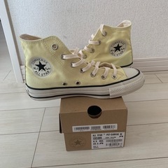 美品　コンバース CONVERSE ALL STAR PET CANVAS HI ハイカット スニーカー キャンバス 1SC489 レモンイエロー 23.5センチの画像