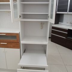 ★リユースのサカイ日立店★HJ7366 松尾木工 レンジボード ホワイト H180.5×D44×W59 クリーニング済み の画像