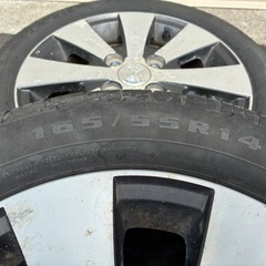マツダAZワゴン純正アルミ　4.5J×14+50　PCD100-4穴　夏タイヤ　165/55R14 4本　ワゴンRの画像