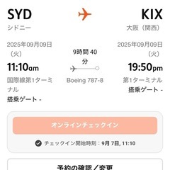 Jetstar オーストラリア⇄大阪　搭乗券　権利譲渡の画像