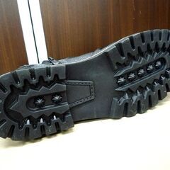 メンズ ブーツ メーカーブランド不明 ショートブーツ レザー調 ブラック サイズ40 約25cm 中古 苫小牧西店の画像