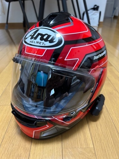 Araiヘルメット レッド・ブラック インカム付き