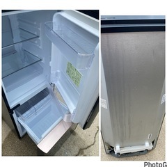 2019年製🌻シャープ SHARP 冷蔵庫 (幅48.0cm) 137L プラズマクラスター 両開き 2ドア (つけかえどっちもドア・ガラスドア) ピュアブラック SJ-GD14E-B(0806c)の画像