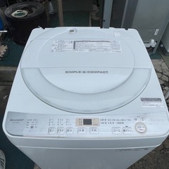 【リサイクルサービス八光】2019年製　シャープ SHARP 全自動洗濯機 6.0kg ホワイト系 ES-GE6C-Wの画像