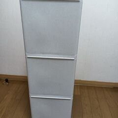 収納ケース　3段引き出し　キャスター付き　グレーの画像