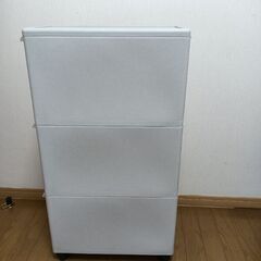 収納ケース　3段引き出し　キャスター付き　グレーの画像