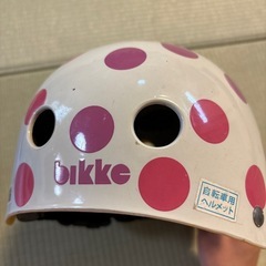 子ども用　キッズ用　ヘルメット　女の子　ドット柄　の画像