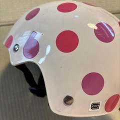 子ども用　キッズ用　ヘルメット　女の子　ドット柄　の画像