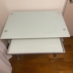 【無料】　パソコンデスク　ガラス　スライドテーブルの画像