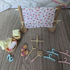 シルバニアファミリー⑦  洗たく機・アイロンセット＆洗濯物干しセットの画像