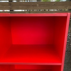 3段ボックス　赤色の画像