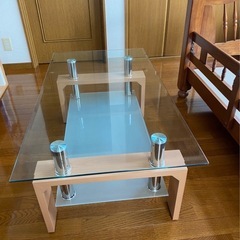 【美品です‼︎】　おしゃれ　ガラステーブル　の画像