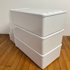 b　押入れ収納ケース　チェスト　3個セット　アイリスの画像