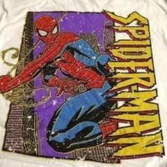 洋服まとめ買いの方値引き致します！ヴィンテージスパイダーマン Tシャツ ホワイト ＸＬサイズの画像
