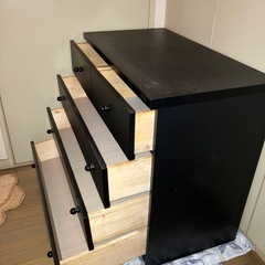 整理ダンス（4段）黒 の画像