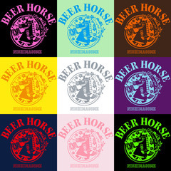 ビール馬のんべぇくん・西馬込Ver.Tシャツ (カラーロゴ)の画像