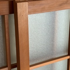 昭和レトロ 建具　格子 すりガラス　ガラス　一対 古民家　古家具　リメイクの画像
