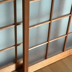 昭和レトロ 建具　格子 すりガラス　ガラス　一対 古民家　古家具　リメイクの画像