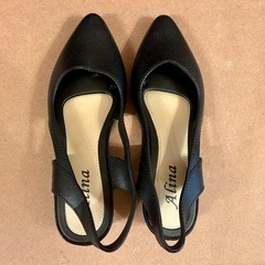 ビニール製のパンプス バックストラップ☆美品の画像
