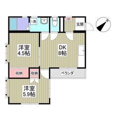 💕一人暮らし、カップルにおすすめ２DKのお部屋🎵駐車場1台無料💕...