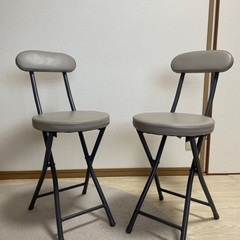 折りたたみいす　ベージュ　グレージュ 2脚　1つ300円の画像