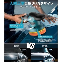 ポリッシャー 車 コードレス 8段変速可能 5500回転/分 大容量バッテリ一2個搭載 小型 軽量 研磨器 強力ポリッシャーの画像