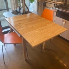 伸縮ダイニングテーブル&椅子セットの画像