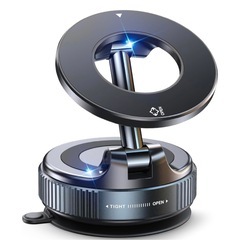 【新品】車載スマホホルダー真空吸盤+ナノゲル吸着+W固定構造