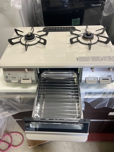 『新古品！』2022年製リンナイ　ガステーブル都市ガス用/クリームベージュ/右強火力 新古品！』2022年製リンナイ ガステーブル都市ガス用/クリームベージュ