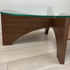 オーバルテーブル（ウォールナット） ローテーブルの画像