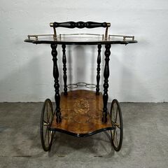 『イタリア製』バタフライキッチンワゴン バタフライティーワゴン キッチンワゴン ワインラック サイドテーブル 象嵌細工 象嵌 RWmis61の画像